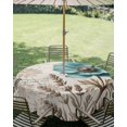 thumbnail image 2 of Outdoor Tablecloth with Umbrella Hole Zipper Teal Floral Round Tablecloth 54" Waterproof Outside Table Cloth Vintage Flowers Butterfly Retro Art Patio Table Cover Tablecloths for Picnic Party, 2 of 8
