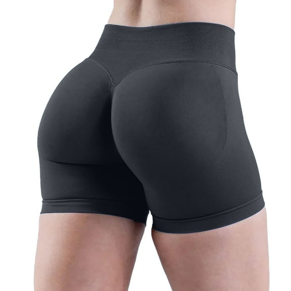 Women's Yoga Shorts High Waist Biker Shorts For Women No Front Seam Soft Hidden Butt Scrunch Shorts Yoga Workout Gym Shorts, Women's Yoga Shorts L