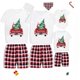 thumbnail image 2 of Pijamas familiares a juego de Navidad, conjunto de Pijamas cortos de camión a Cuadros rojos con Árbol de Navidad, pijamas de bebé, 2 of 3