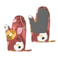 thumbnail image 1 of ZNDUO Kitchen Oven Gloves, Durable Heat Resistant Oven Gloves with Quilted Liner Non-Slip Textured Grip Perfect for BBQ, Baking, Cooking and Grilling, Autumn Watercolor Pink Flowers, 1 of 8
