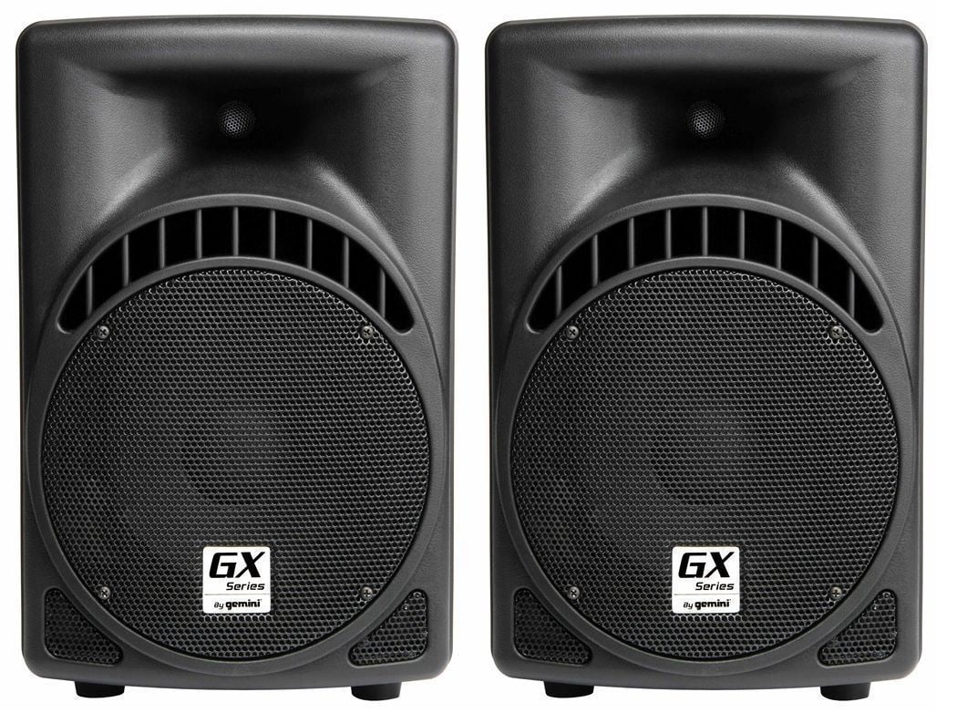 PAIR NEW GEMINI GX801 8" ACTIVE/POWERED DJ PA SPEAKERS