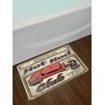 thumbnail image 2 of Race Car Bath Mat, American Hot Rod Club California LA Lettering on a Poster Like Demonstration, Plush Bathroom Decor Mat with Non Slip Backing, 29.5" X 17.5", Multicolor, by Ambesonne, 2 of 2