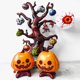 thumbnail image 4 of Mini globos de calabaza de pie para Halloween, globos de calabaza con Base de papel de aluminio de Mylar para decoraciones de fiesta de Halloween, 2 paquetes, 4 of 4