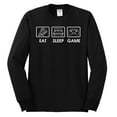 thumbnail image 2 of Eat Sleep Game Video Gamer Gift Fan Pop Culture Mens Long Sleeve Shirt, Black, Small, 2 of 3