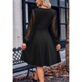 thumbnail image 5 of Surplice Sheer Swiss Dot Long Sleeve Dress for Women Knee Length Black X-Large, 5 of 5