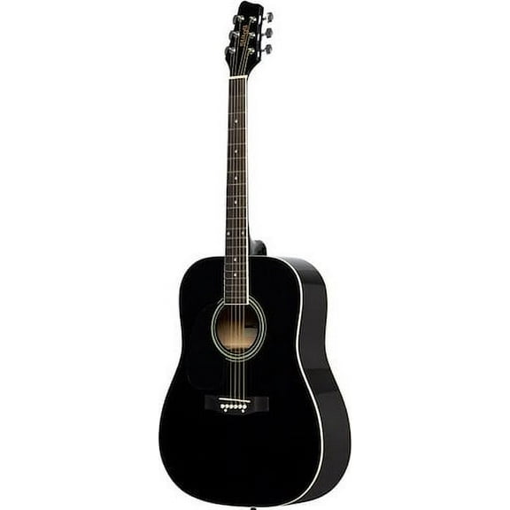 Stagg Left-Handed Dreadnought Acoustic Guitar - Black - SA20D LH-BK