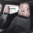 thumbnail image 2 of Kdxio Panda Pattern Print 2 Piece Car Head Rest Covers Set Auto Front/Rear Seats Headrest Cover Universal Fit Most Cars,Sedan, SUV, 2 of 9