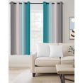 thumbnail image 2 of Turquoise Gray Ombre Blackout Curtains 54 Inches Long for Bedroom, Farmhouse Teal Gradient Modern Art Thermal Insulated Room Darkening Black Out Window Curtain Panels Grommet Drapes for Living Room, 2 of 8