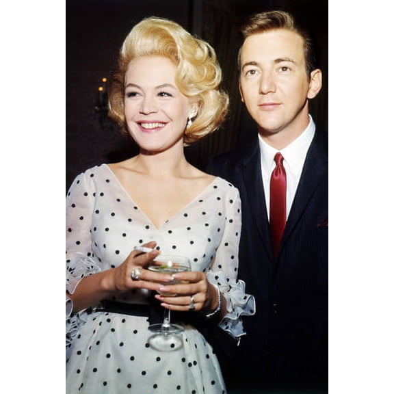 Bobby Darin Sandra Dee Polka Dot Dress Holding Drink 24x36 Poster