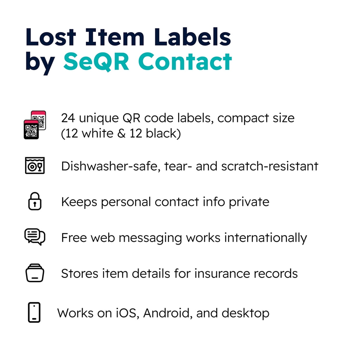 SeQR Contact SeQR Contact Lost Item Labels 24-Pack