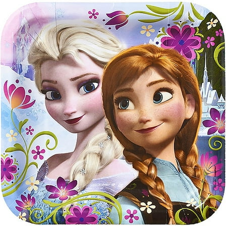 Frozen Party Paper Square Plates, 9 in, 8ct