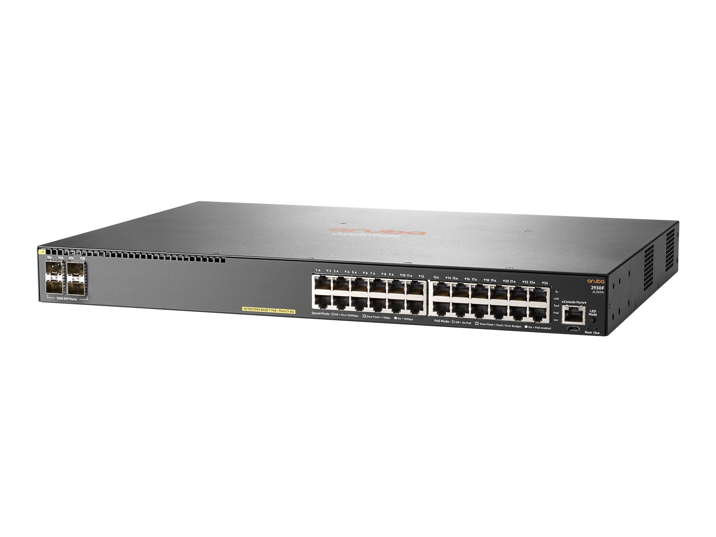 HPE Aruba 2930F 24G PoE+ 4SFP Switch L3 managed 24 x 10/100/1000 (PoE+) + 4 x Gigabit