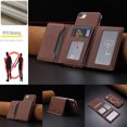 thumbnail image 6 of Allytechgroup Wallet Case for iPhone 7 / 8 / SE 2022 & 2020, RFID Blocking PU Leather Stand Phone Shell with Credit Card Slot Shockproof Protective Back Cover for Women Men, Brown, 6 of 7