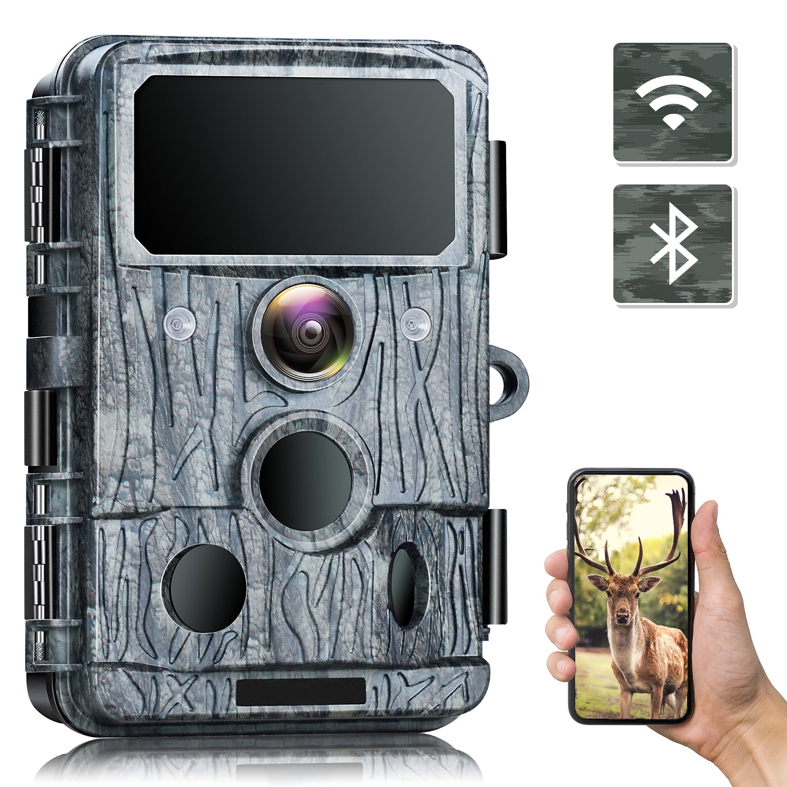 TOGUARD 4K/30fps WIFI Video Cámara Trail Caza Bluetooth juego Cam de visión nocturna 
