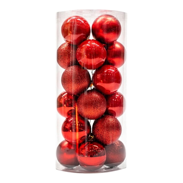 24 Piezas De Bolas De Navidad Para Decoración De Fiestas, Suministros Para Inauguración De La Casa, Vacaciones, Color Rojo, 8 Cm Rojo 8 cm