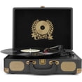 thumbnail image 1 of Reproductor de discos de vinilo Bluetooth Maleta vintage portátil de 3 velocidades con parlantes incorporados, salida de línea RCA Entrada auxiliar Conector para auriculares Tocadiscos vintage, negro, 1 of 5