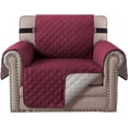 thumbnail image 6 of SHANNA Sofa Cover Armchair Cover Double Sided Quilted Non-slip with Elastic, Diamond Check, 1Seat, Suitable for Cat/Dog/Pet  (Wine Red）, 6 of 11