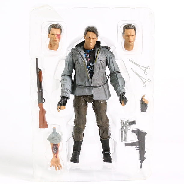 NECA-figura de acción de Terminator T-800, Arnold Schwarzenegger Tech Noir, estación de policía de asalto, PVC, modelo coleccionable, juguete