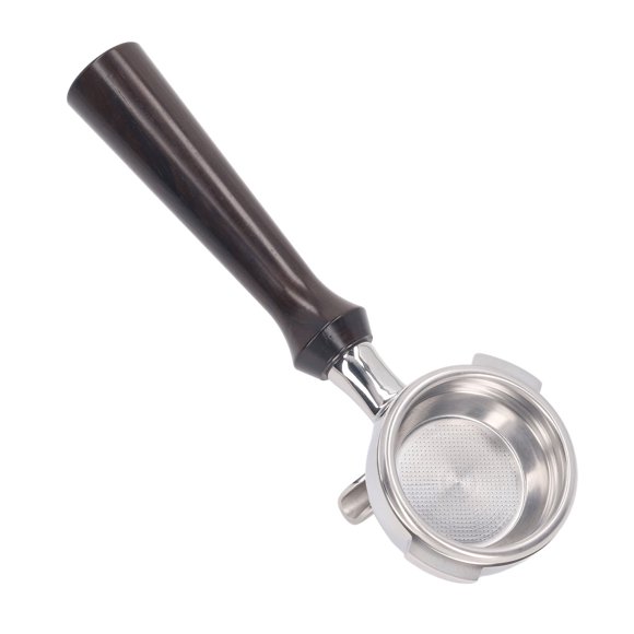 Porte-filtre à Café à Double Bec 58mm, Poignée en Bois Massif, Panier Filtrant en Acier Inoxydable, pour Machines à Café Nuova