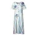 thumbnail image 5 of CHOK Robe Décontractée en Lin à Manches Courtes Col Rond pour Femmes Couleur Unie Coton Lin Robe d'Été 2024 avec Poches Gris TG, 5 of 5