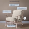 thumbnail image 7 of BELLEZE Maximus Accent Chair Wood Frame Linen Arm Chair, Beige, 7 of 7