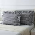 thumbnail image 2 of Black/White Plaid Ruffle Pillow Shams Standard Size Set of 2,Checkered Washed Cotton Gingham Pillow Covers Farmhouse Pillowcases 20"x26", 2 of 6
