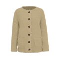 thumbnail image 3 of IROINNID Shearling Jacket for Women Casual Plus Size Plush Winter Sweater Outerwear Buttons Cardigan Coat with Pocket,Beige, 3 of 8