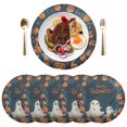 thumbnail image 5 of Ryvnso Ghosts Pumpkins in Halloween Round Plate Mats Dining Table Placemat Set of 4 for Holiday Decoration, 5 of 7