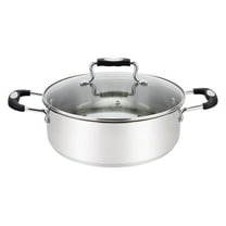 Stainless Steel Casserole Pot, Large Steel Dutch Oven, Boiling Pot for Soup, Spaghetti, Braising, 12.6 Quart Induction Cooking Pot, Urban Collection Low Round Mirrored Stainless Pots