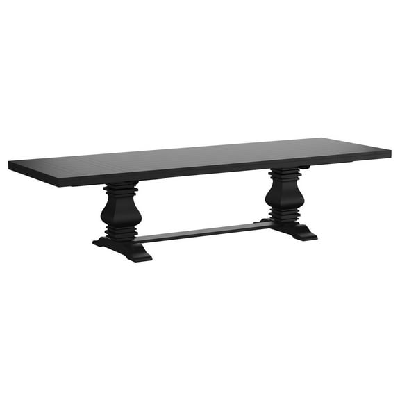 Som Dining Table with Plank-Style Extendable 94-126 Inch Top, Black