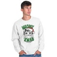 thumbnail image 5 of Cute Meowy Xmas Funny Santa Cat Pun Sweatshirt for Men or Women Brisco Brands S, 5 of 6