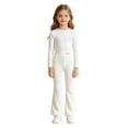 thumbnail image 2 of XEGLSBU Girls Pants Stylish and Comfortable Girls' Casual Pants with Stretchy Waistband for Everyday Play and School z260731-White-b Size 4-5 Years, 2 of 5