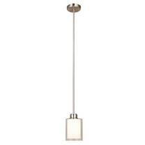 Design House Oslo Traditional 1-Light Indoor Dimmable Mini Pendant Double Glass Shade Brushed Nickel
