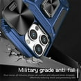 thumbnail image 3 of SaniMore for iPhone 14 Pro Max Stand Case, Slide Camera Cover 360 Degree Rotating Kickstand Magnetic Car Mount Hybird Tri-layer Rugged Shell Military-grade Shockproof Anti-drop Cover, Navyblue, 3 of 10