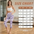 thumbnail image 6 of SCRAWLGOD Butterfly Violet Women's Cozy Capri Leggings with Pockets High Waist Tummy Control Crop Leggings Slim Breathable 3/4 Breathable Athletic Yoga Pants, XS, 6 of 7