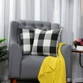 thumbnail image 3 of PiccoCasa 2 Pack Buffalo Check Plaid Throw Pillowcases 18"x18" Cotton Linen Cushion Covers 4#, 3 of 8