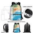 thumbnail image 6 of KUIFORTI Kids Teens Schoolbag 17 inch Beachside Starfish Print Stationery Schoolbag with Adjustable Strap and Compartment Study Accessories Organizer Bookbag, 6 of 6