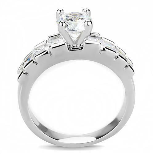 HeartsAndYou 2.5ct Round Cut Moissanite Princess Accents Engagement Ring for Women 18k White Gold over Silver