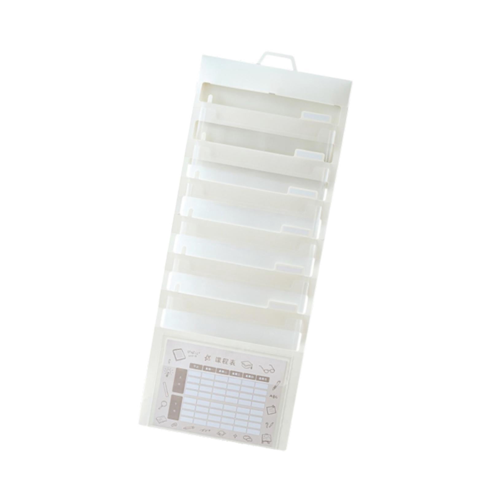 Kuntesetty Hanging Wall File Organizer Portable with 6 Pockets for A4 Size Paper Letter white