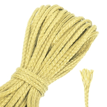 Uxcell 30Ft Braided Paracord Line 500lb 2mm Diameter Multipurpose Utility Cord Rope Wind Chime String Kite Line Flame Resistant for Camping Hot Air Balloon Outdoor Survival Yellow