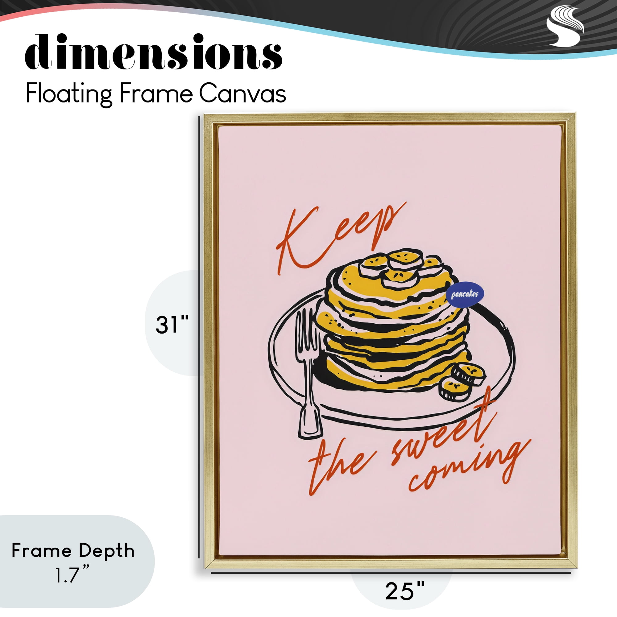 Stupell Industries Keep The Sweet Coming Gold Framed Floater Canvas Wall Art, design by The Prints Vibe