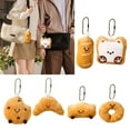 thumbnail image 3 of 2Pcs Miniature Bread Plushie Keychain Portable Food Themed Bag Accessory, 3 of 19