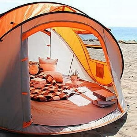 TY Arts & Culture Outdoor Portable Waterproof Foldable 4-Person Camping Tent  Orange
