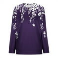 thumbnail image 5 of Rbaofujie Chandails d'Automne pour Femmes, Col Rond Imprimé Non Positionné, Manches Longues, Haut à Capuche Violet, 5 of 5