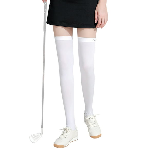 1 Pair Leg Sleeves Women Icy Leg Socks Sun Guard Cool Golfing Stockings