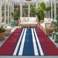 thumbnail image 2 of Area Rugs 5'x7', Red Blue Striped Carpet Runner Indoor Outdoor Rugs Home Decor Aesthetic, Modern Farmhouse Minimalist Stripes Non Slip Mats Washable Accent Rug for Living Room Bedroom, 2 of 8