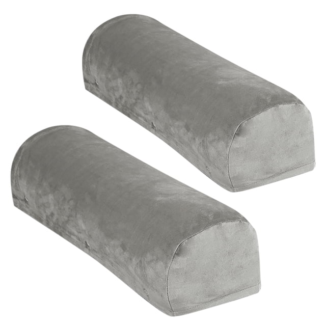 Un par de fundas para reposabrazos de sofá, terciopelo de zorro plateado para el hogar, funda protec Meterk Gris claro