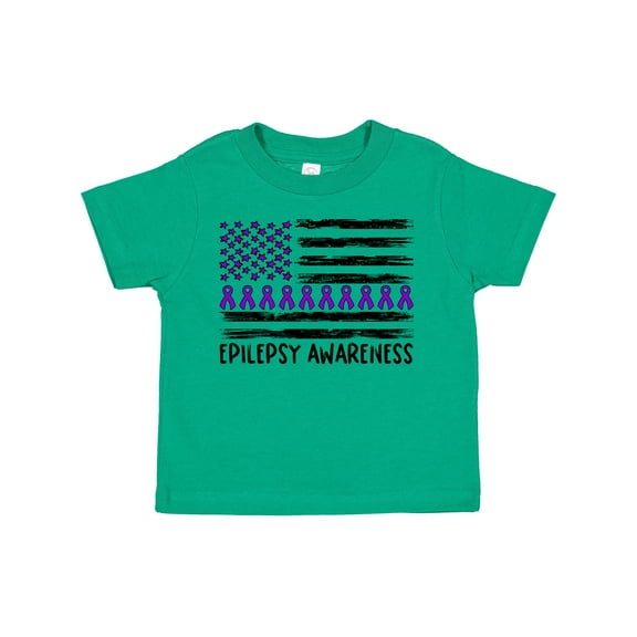 Inktastic Epilepsy Awareness Purple Ribbons and Flag Boys or Girls Toddler T-Shirt