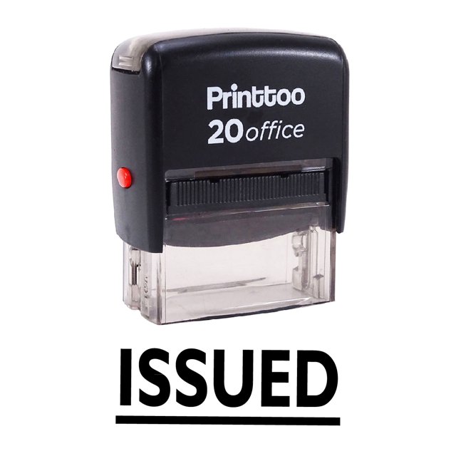 Printtoo Self Inking ISSUED Rubber Stamp Office Stationary Stamp-Black