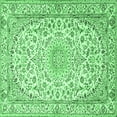 thumbnail image 1 of Ahgly Company Indoor Square Medallion Emerald Green Traditional Area Rugs, 4' Square, 1 of 4